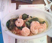 Terrance Brennan Fettuccini w/ Shrimp, Tomato Confit & Creamy Pesto 