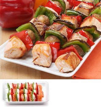 Salmon & Vegetable Kabobs Salmon & Vegetable Kabobs