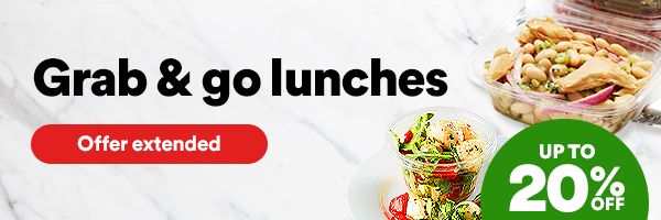 Grab & Go Lunches. Made for full-plate kind of days. UP TO 20% OFF. Shop meals. 
