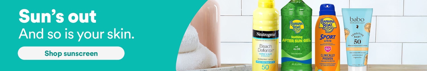 Sun's out and so is your skin. Shop sunscreen