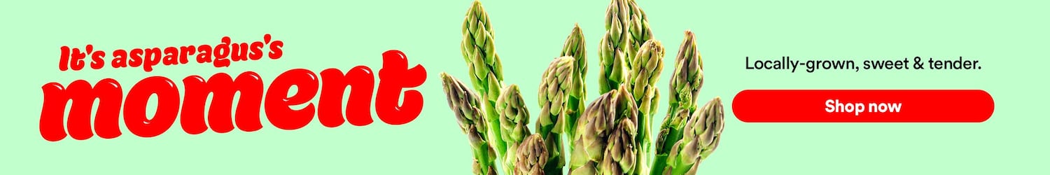 It's asparagus' moment. Locally-grown, sweet & tender. Shop now