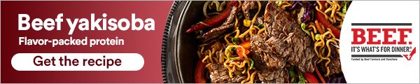 Beef Yakisoba. Flavor packed protein. Get the recipe