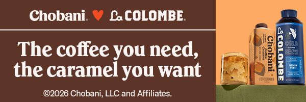 Chobani. La Calombe. Caramel Macchiato is calling. Pair Chobani & La Colombe