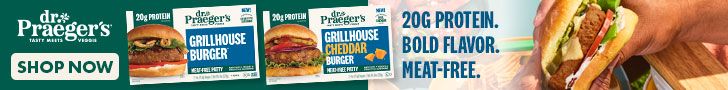 Dr. Praeger's Grillhouse Burger. 20G protein. Bold Flavor. Meat-Free. SHOP NOW