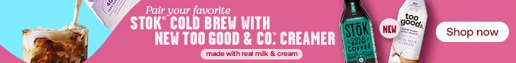 NEW. Pair your favorite STOK COLD BREW WITH NEW TOO GOOD & CO CREAMER> Made with real milk & cream. Shop now