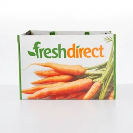 Empty FreshDirect bag with carrots