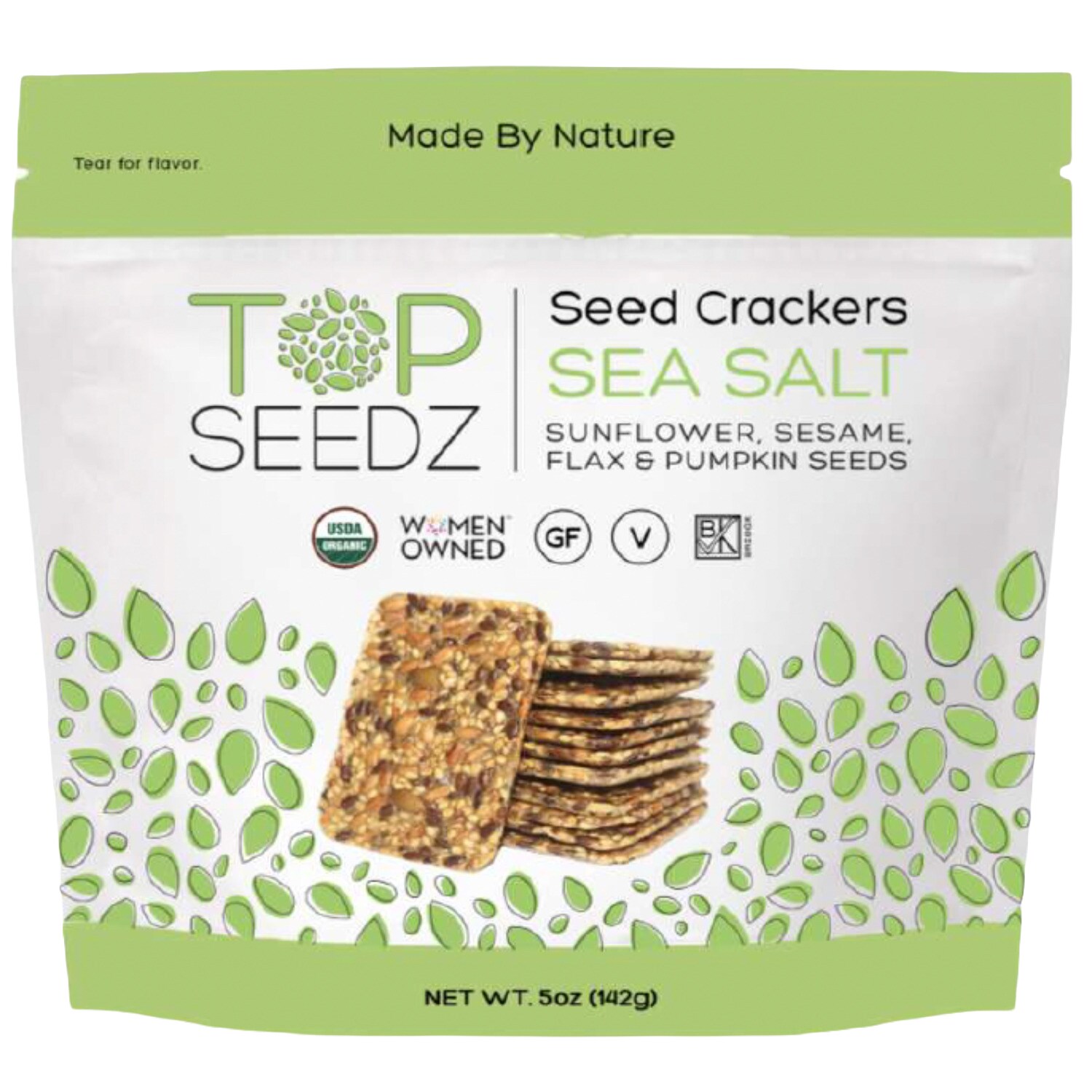 Top Seedz Organic Crackers, Sea Salt