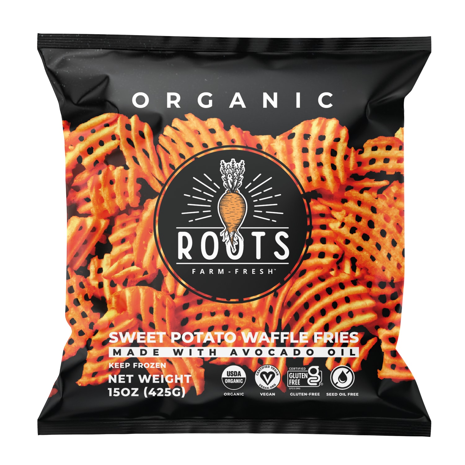 Roots Farm Fresh Organic Sweet Potato Waffle Fries 