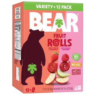 Bear Fruit Rolls Variety Pack Strawberry/Raspberry