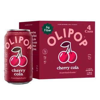 Olipop Cherry Cola Soda, Cans