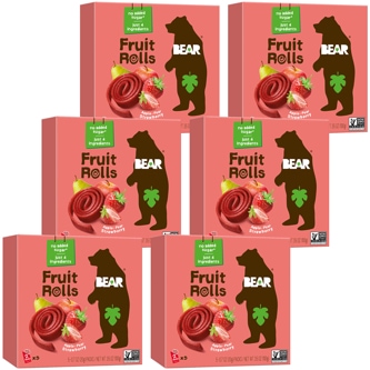 BEAR Fruit Rolls, Pear-Apple Strawberry, Case