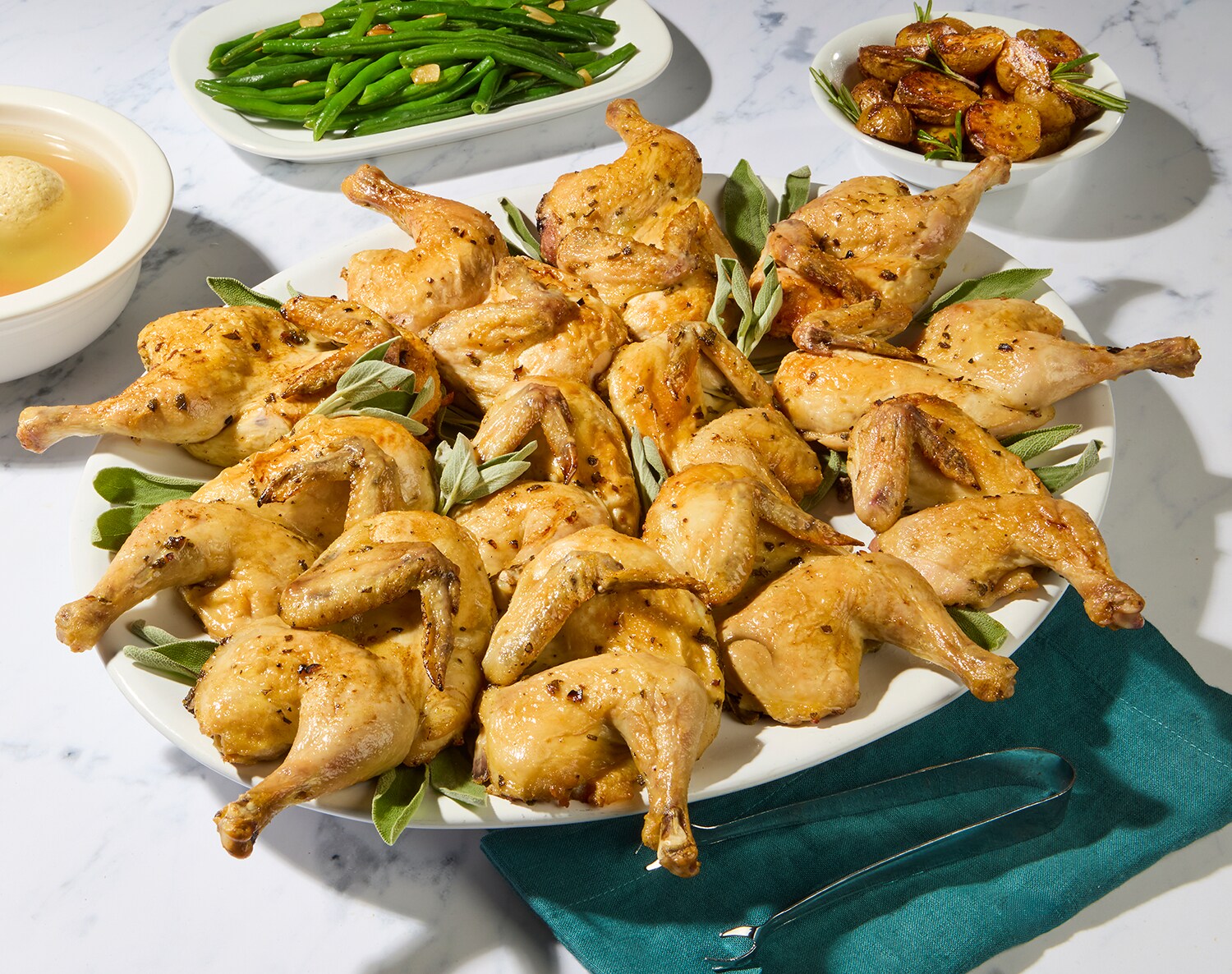 FreshDirect Coriander-Sage Cornish Hens Meal (Serves 6-8) , image 1 of 2 slides