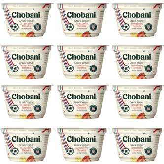 Chobani Low-Fat Greek Yogurt, Strawberry Banana on the Bottom, Case