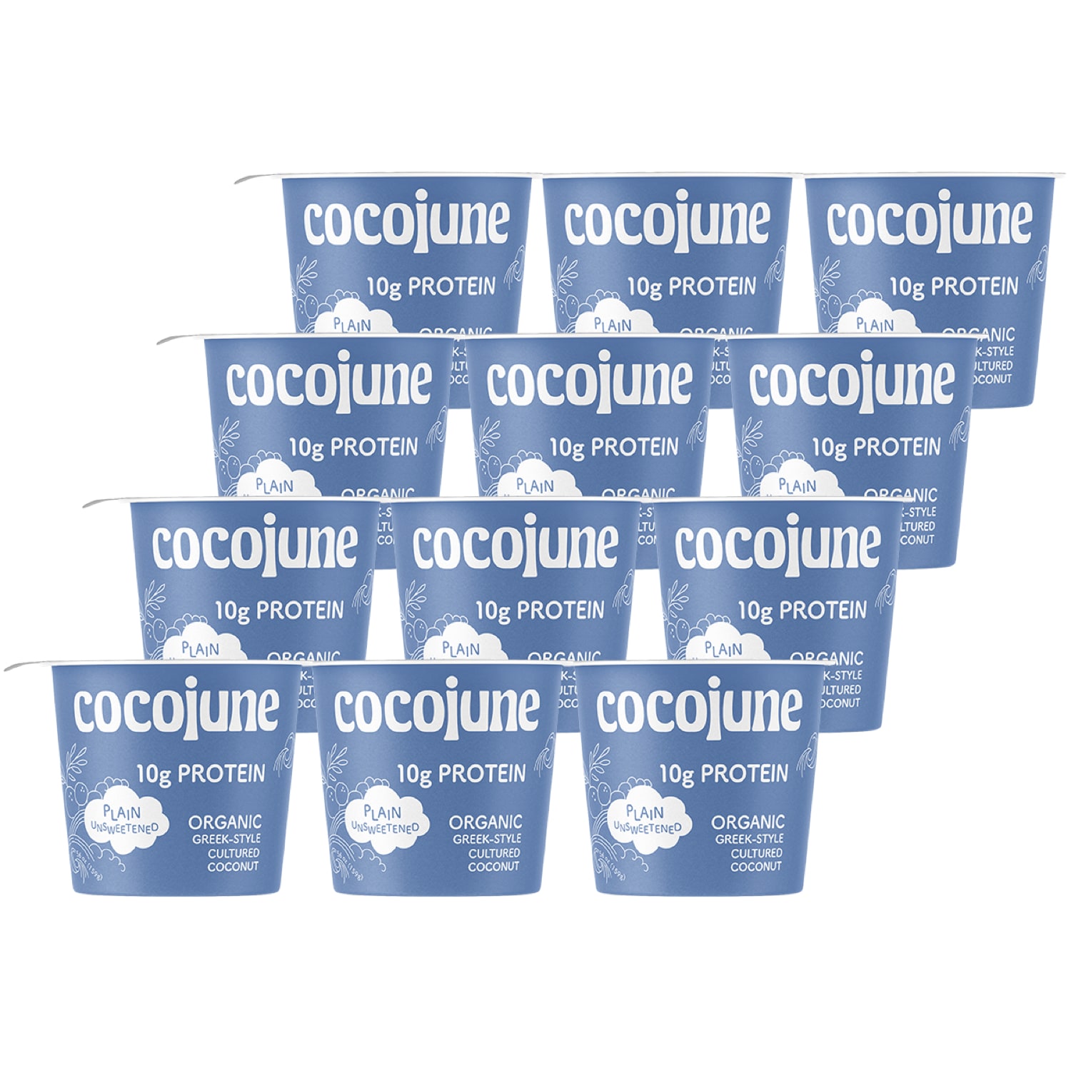 Cocojune Organic Protein Yogurt, Plain Unsweetened, Case