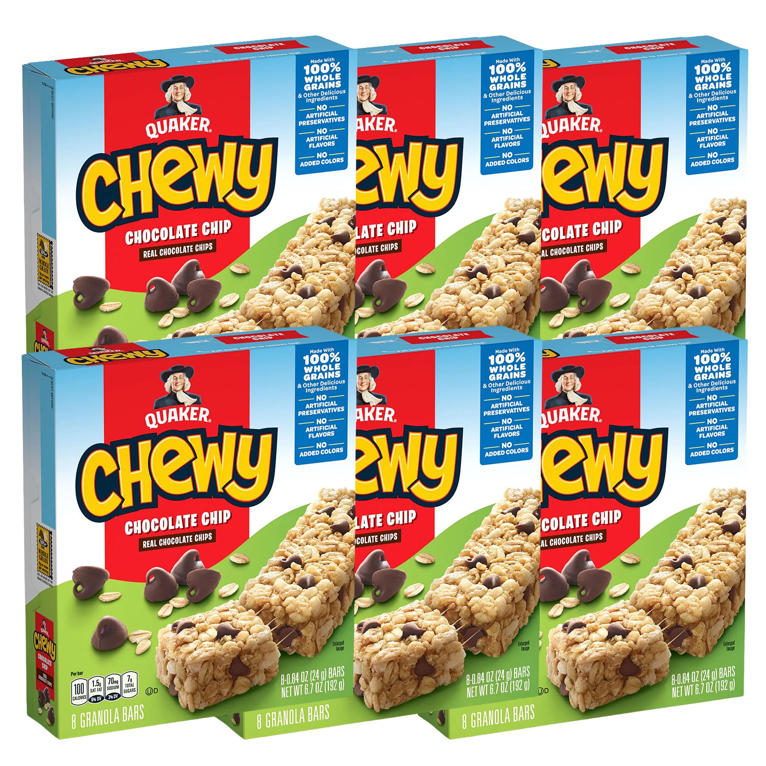 Quaker Chewy Chocolate Chip Granola Bars, Case