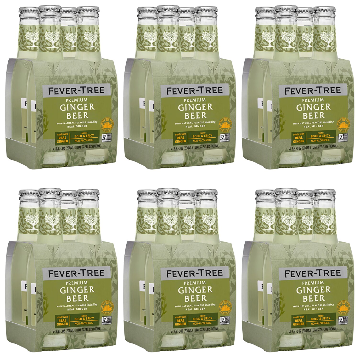 Fever-Tree Premium Ginger Beer, Glass Bottles, Case