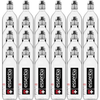Essentia Alkaline Water, Sport Cap, Plastic Bottle, Case