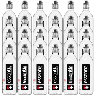 Essentia Alkaline Water, Sport Cap, Plastic Bottle, Case