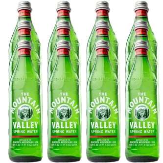 The Mountain Valley Spring Water, Glass Bottle, Case