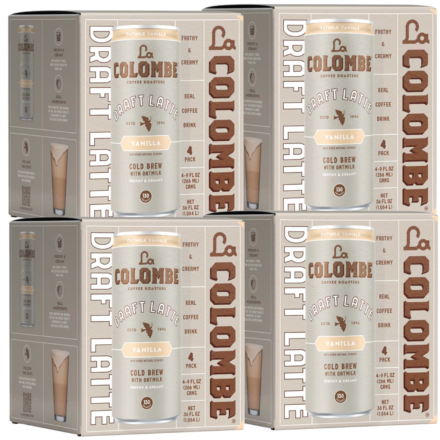 La Colombe Oat Milk Vanilla Latte, Cans, Case