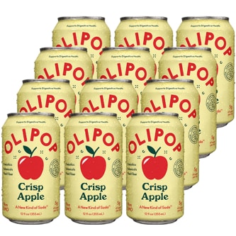 Olipop Crisp Apple Soda, Can, Case
