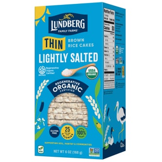 Lundberg Organic Thin Stackers Puffed Grain Cakes, Brown Rice, Lightly Salted