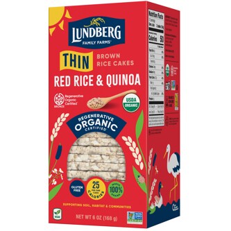 Lundberg Organic Thin Stackers Puffed Grain Cakes, Red Rice & Quinoa