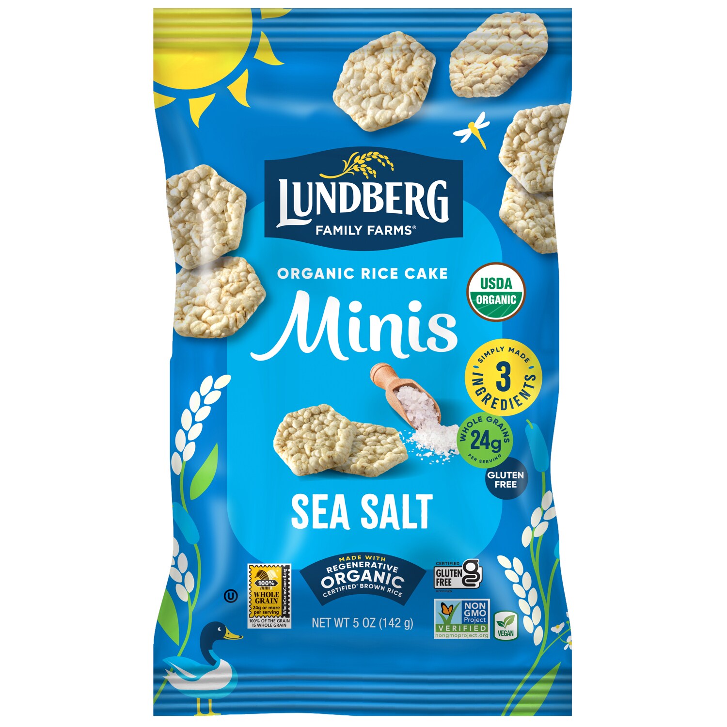 Lundberg Organic Rice Cake Minis, Sea Salt