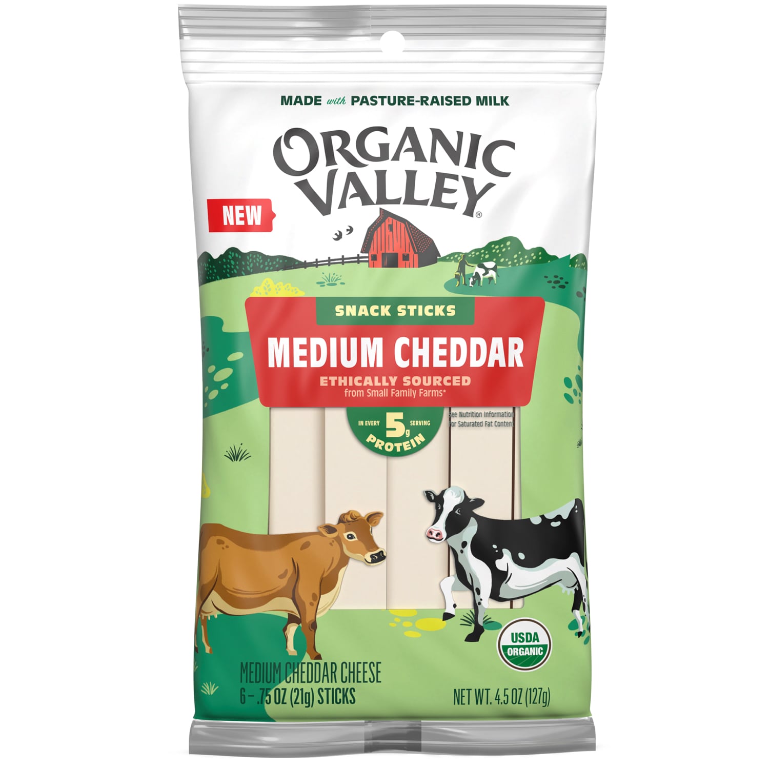 Organic Valley Medium Cheddar Snack Stick 
