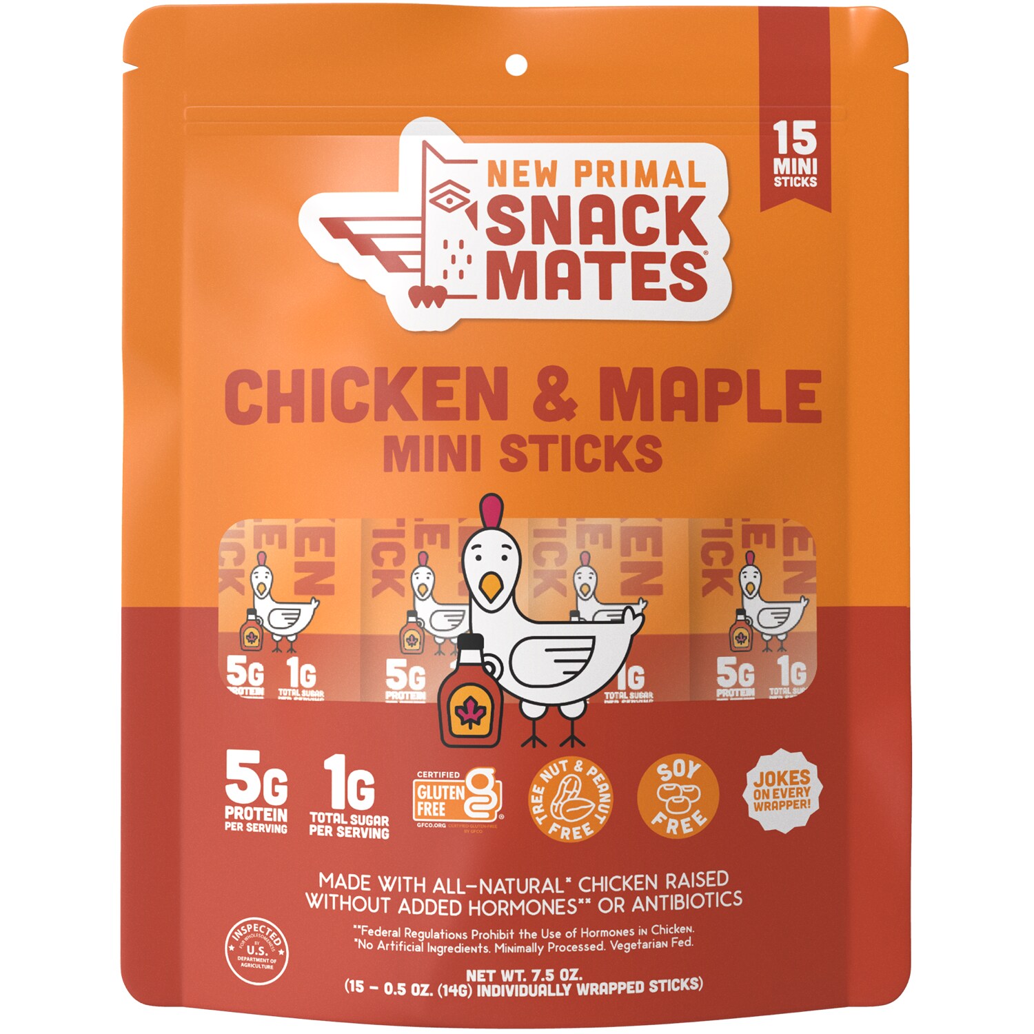 The New Primal, Snack Mates Mini Stick, Chicken & Maple