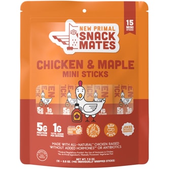 The New Primal, Snack Mates Mini Stick, Chicken & Maple