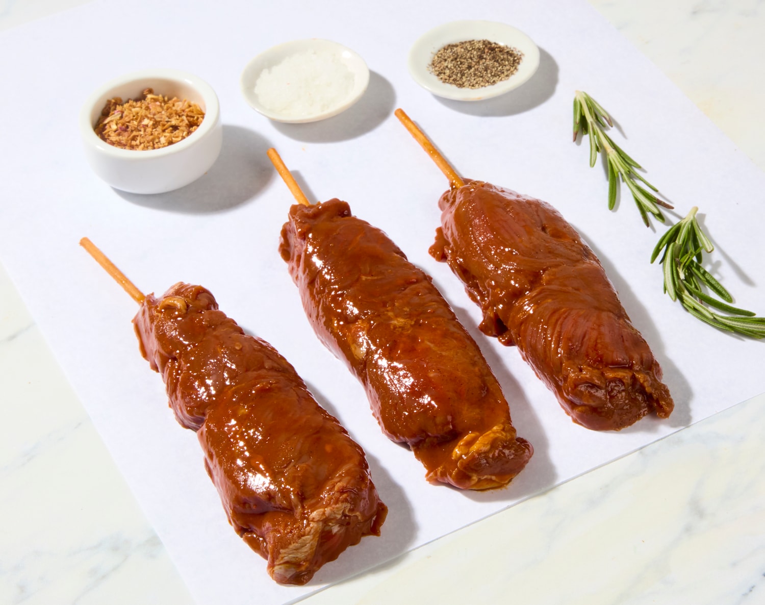 Demakes Bros. Beef Sirloin Steak Skewers, Sweet Bourbon, Frozen, image 1 of 2 slides