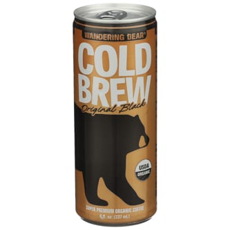 Wandering Bear Organic Cold Brew Coffee, Original Black, Can