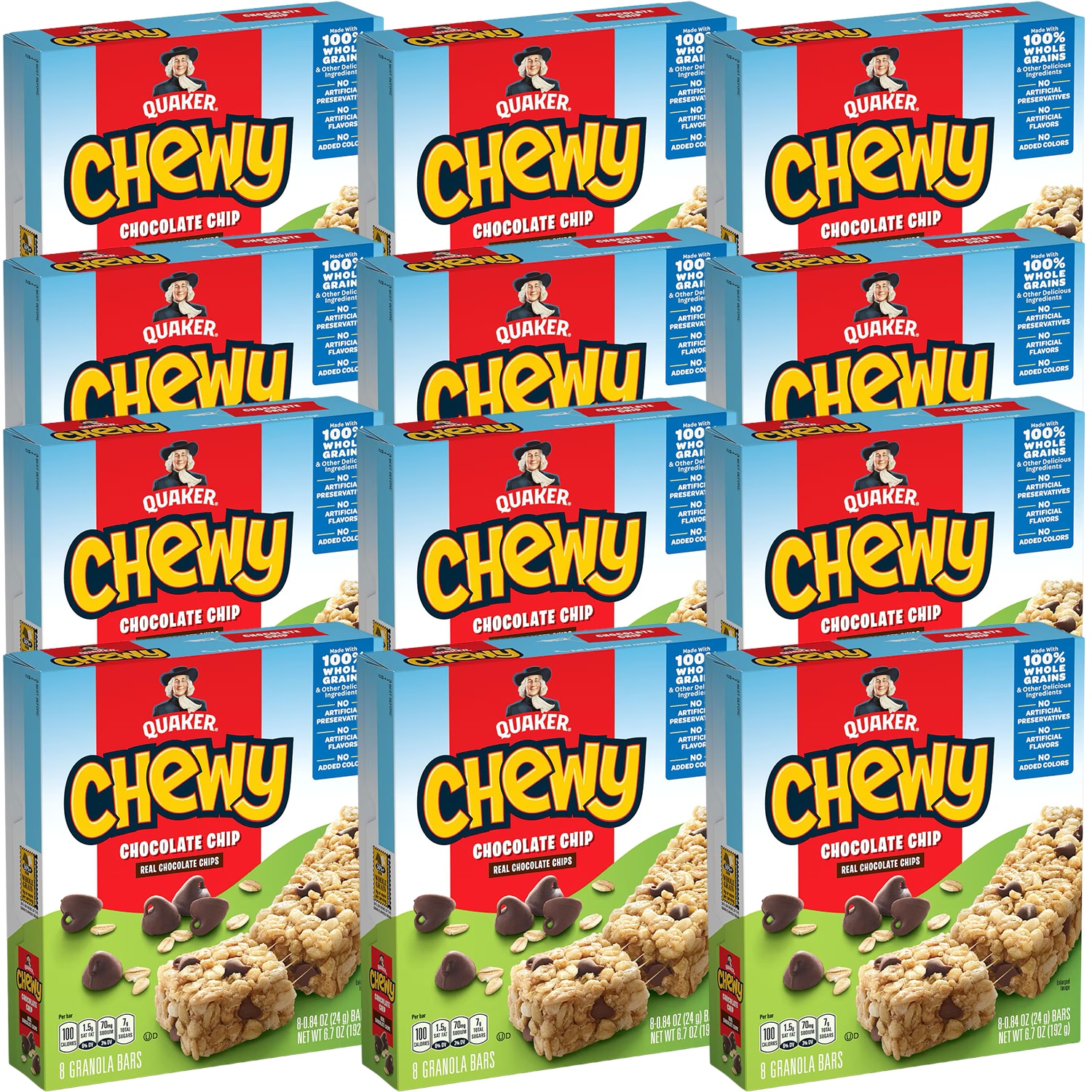 Quaker Chewy Chocolate Chip Granola Bars, Case