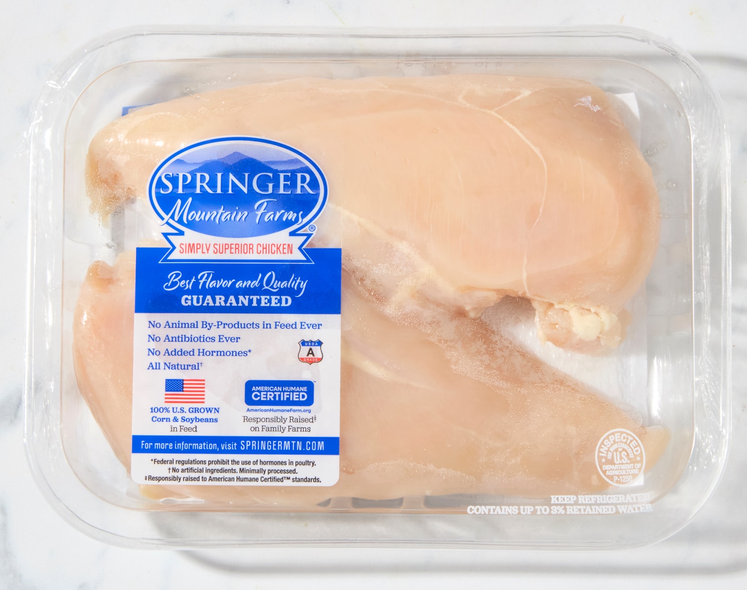 Springer Mountain Farms Boneless Skinless Chicken Breasts, Raised w/o Antibiotics , image 1 of 2 slides