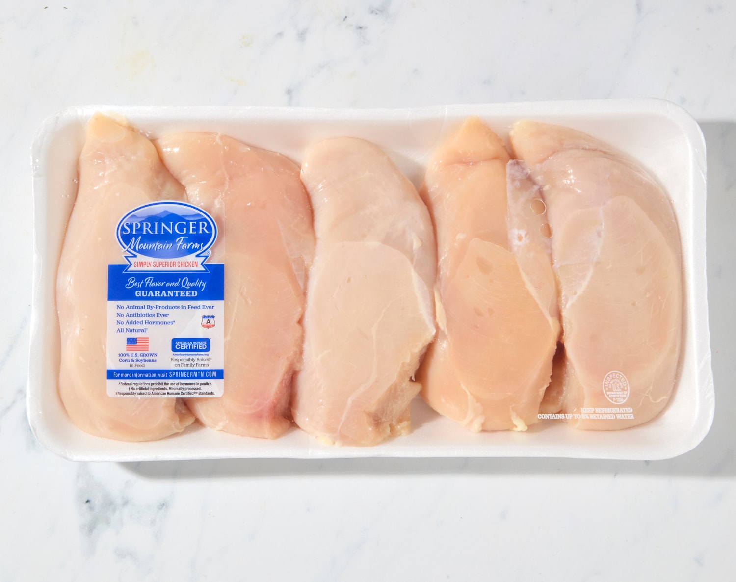 Springer Mountain Farms Boneless Skinless Chicken Breasts Value Pack, Raised w/o Antibiotics 