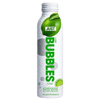 Just Bubbles Sparkling Water, Lime, Aluminum Bottle
