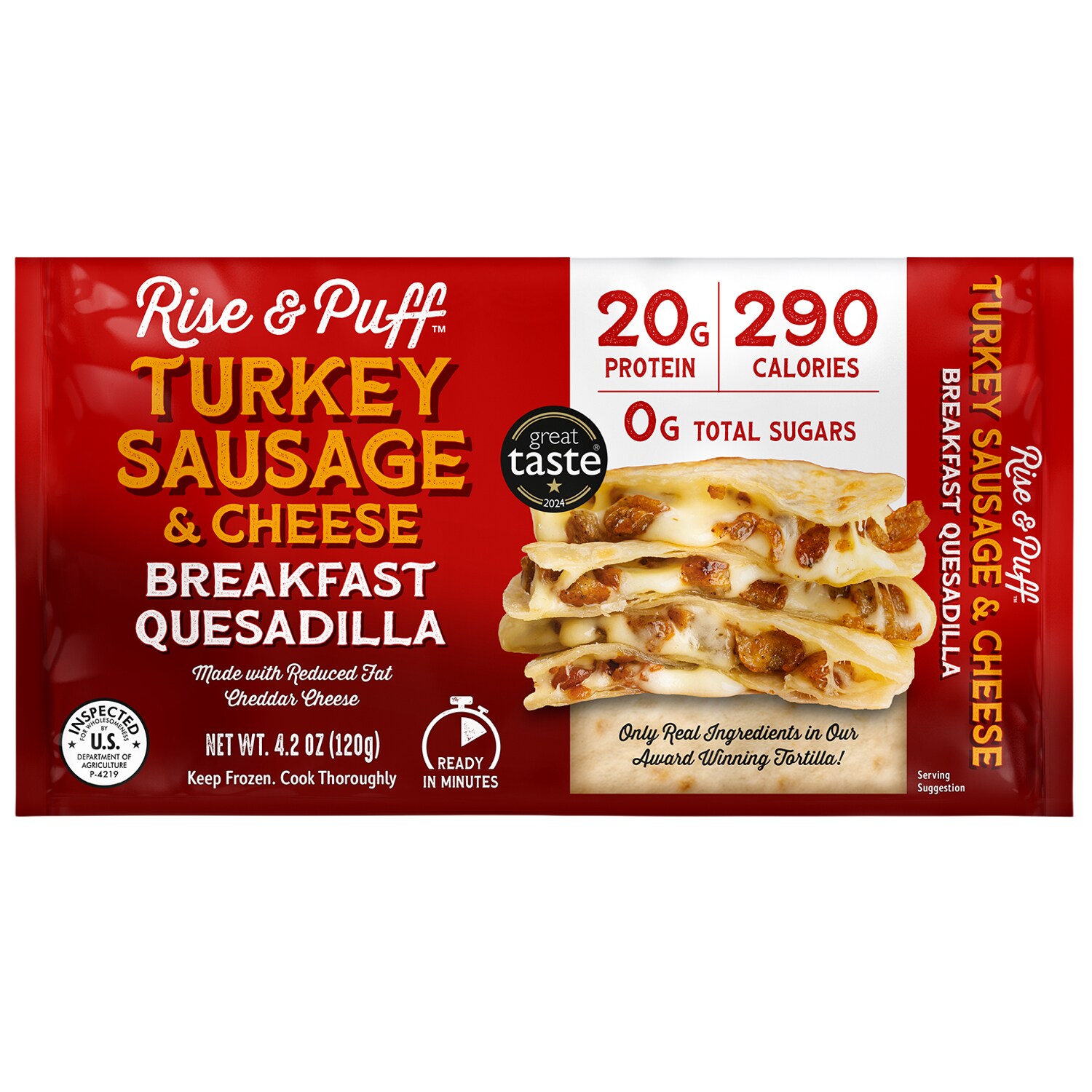 Rise & Puff Breakfast Quesadilla Turkey Sausage & Cheese