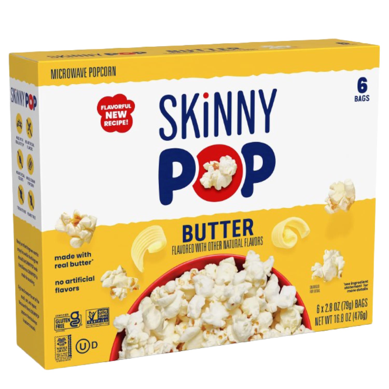 SkinnyPop Microwave Popcorn, Butter