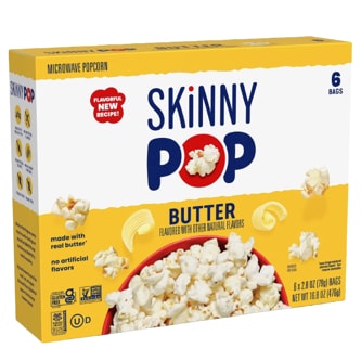 SkinnyPop Microwave Popcorn, Butter