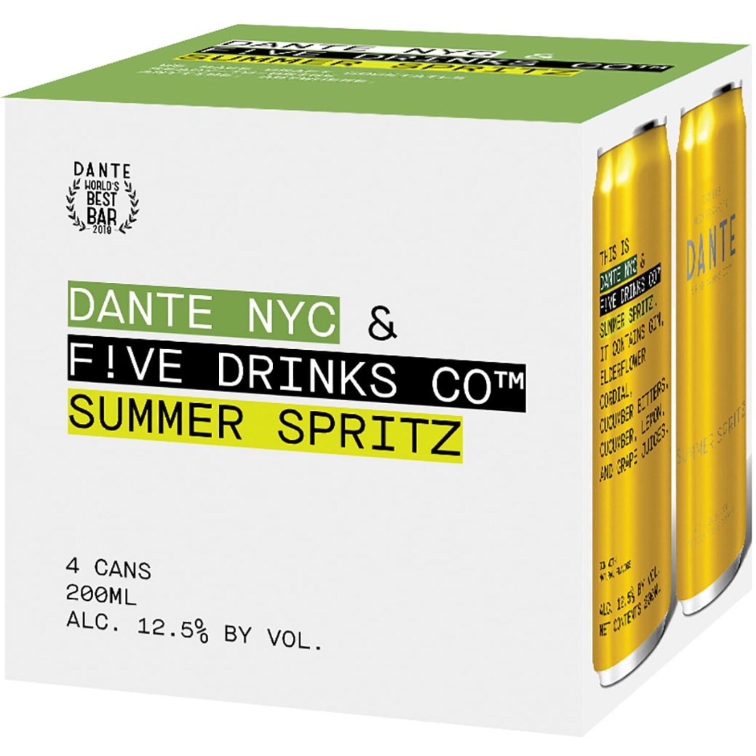 F!ve Drinks x Dante NYC Summer Spritz, Cans 