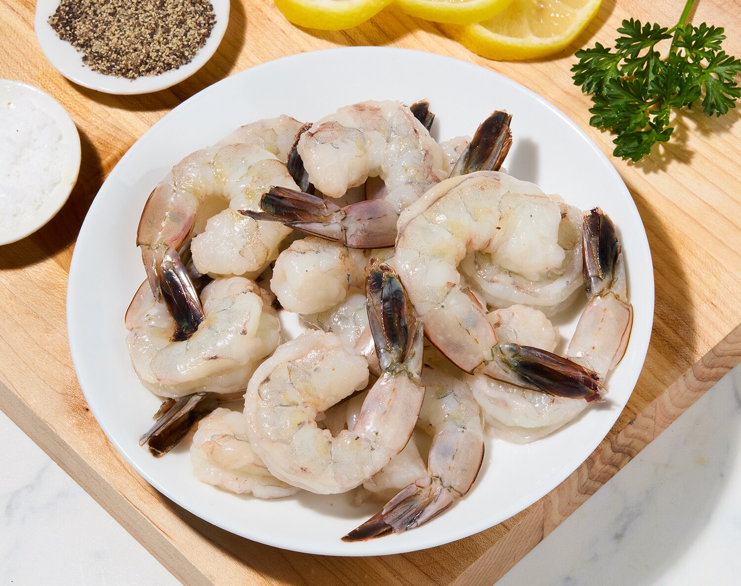All-Natural Wild Domestic Gulf Shrimp, Cleaned, 21-25/lb, Previously Frozen, image 2 of 2 slides