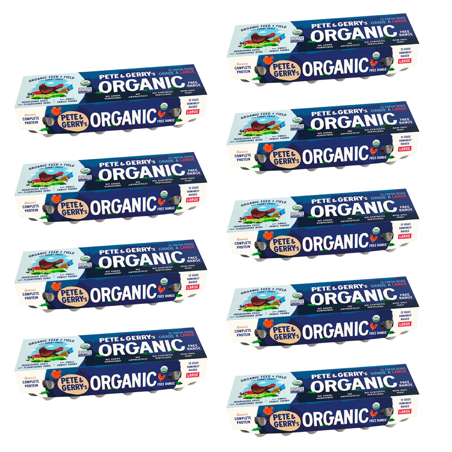 Pete & Gerry's Organic Free Range Large Eggs, Dozen, Case
