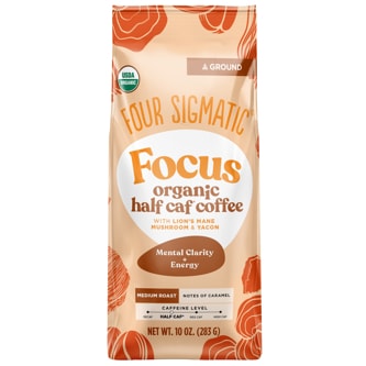 Four Sigmatic Organic Medium Roast Ground Coffee, Focus Half Caf