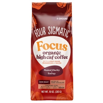 Four Sigmatic Organic Dark Roast Ground Coffee, Focus High Caf