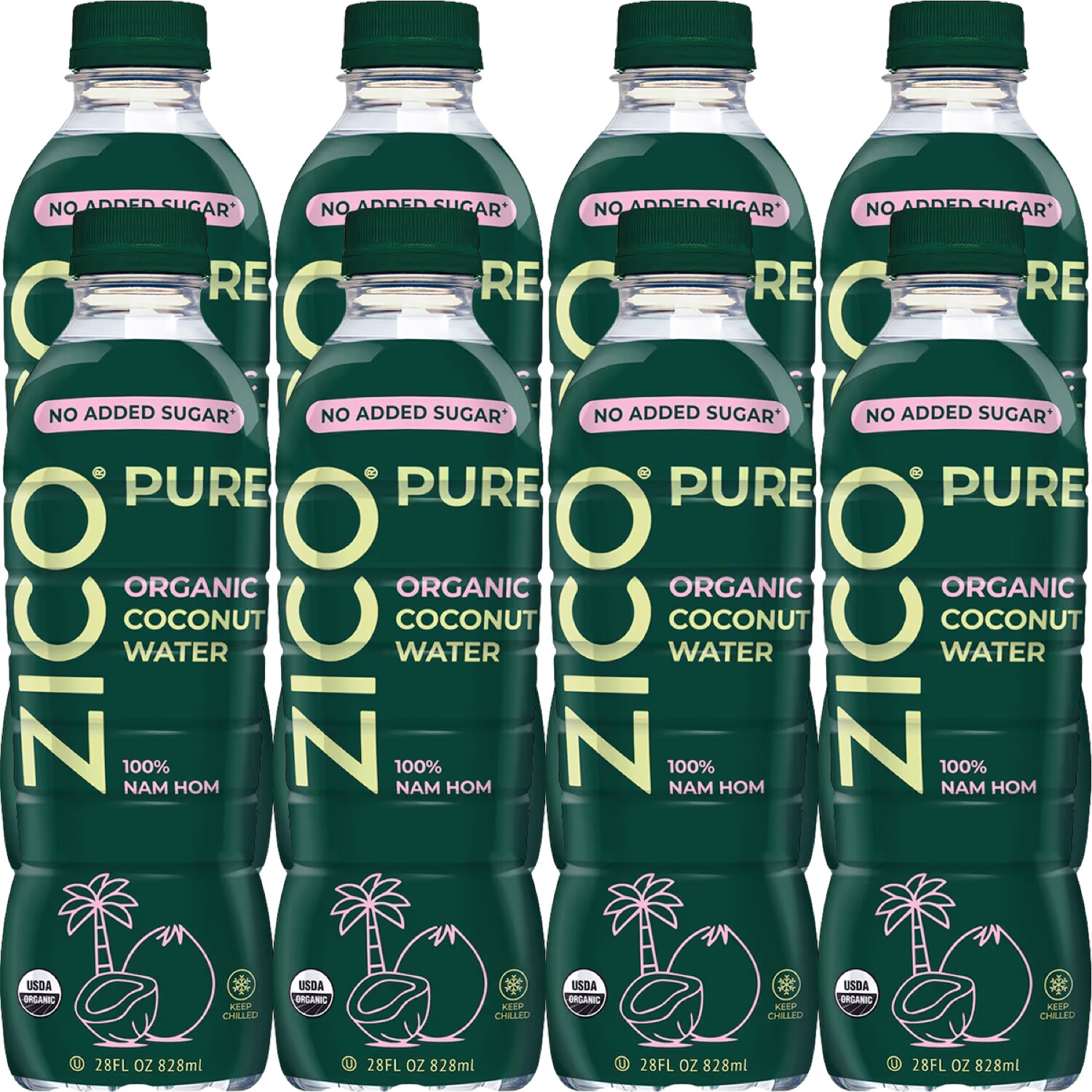 Zico Organic Coconut Water, Plastic Bottle, Case