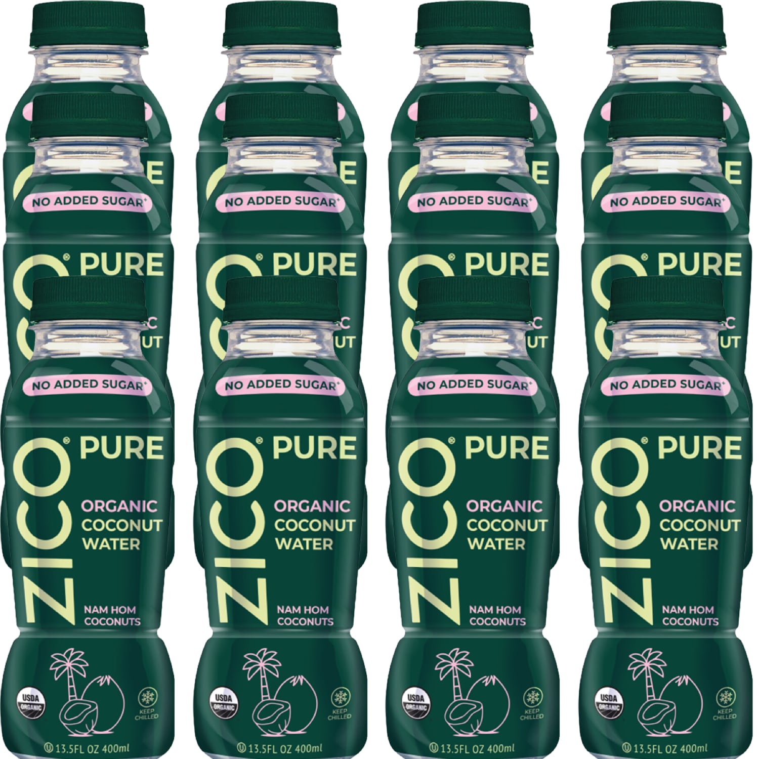 Zico Organic Coconut Water, Plastic Bottle, Case