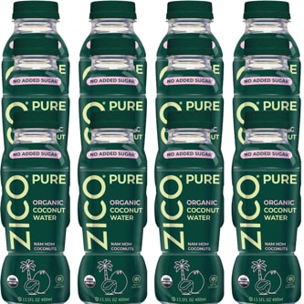 Zico Organic Coconut Water, Plastic Bottle, Case