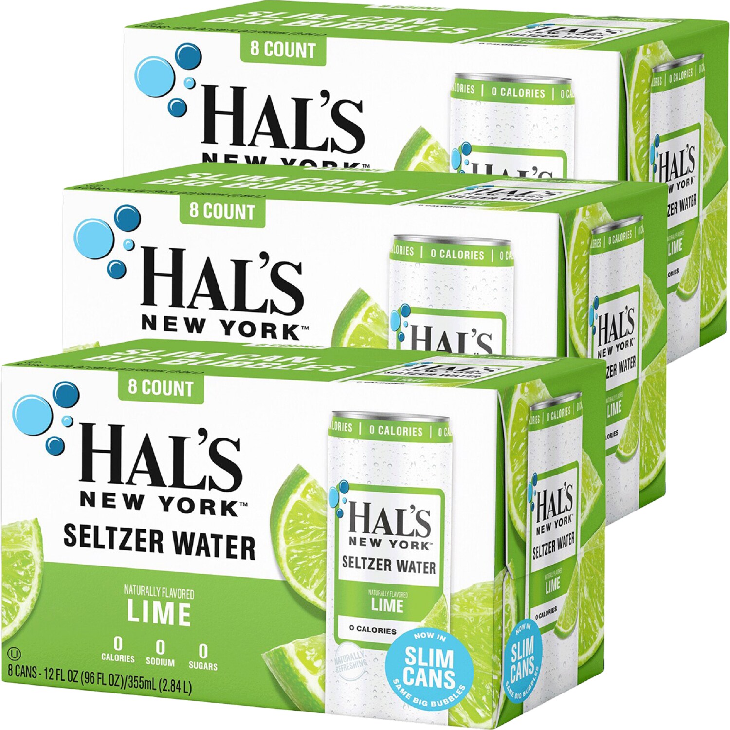 Hal's New York Seltzer Water, Lime, Case