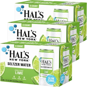 Hal's New York Seltzer Water, Lime, Case